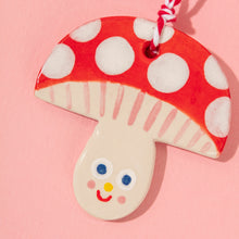 Load image into Gallery viewer, Red Mushrooms - Handmade Hanging Ceramics Ornaments