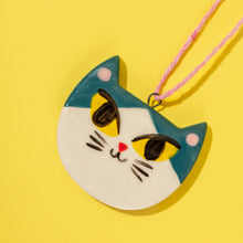 Load image into Gallery viewer, Blue Cat - Handmade Ceramic Christmas Decorations