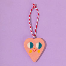 Load image into Gallery viewer, Cute Pink Heart - Handmade Hanging Ceramics Ornaments