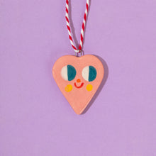 Load image into Gallery viewer, Cute Pink Heart - Handmade Hanging Ceramics Ornaments