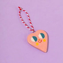 Load image into Gallery viewer, Cute Pink Heart - Handmade Hanging Ceramics Ornaments