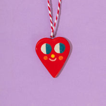 Load image into Gallery viewer, Cute Red Heart - Handmade Hanging Ceramics Ornaments