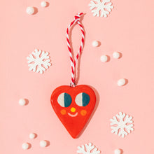Load image into Gallery viewer, Cute Red Heart - Handmade Hanging Ceramics Ornaments