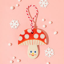 Load image into Gallery viewer, Red Mushrooms - Handmade Hanging Ceramics Ornaments