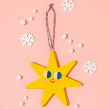 Load image into Gallery viewer, Big Shiny Star - Handmade Hanging Ceramics Ornaments