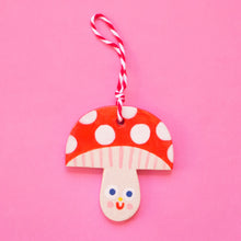 Load image into Gallery viewer, Red Mushrooms / Hanging Ceramics Ornaments