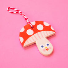 Load image into Gallery viewer, Red Mushrooms / Hanging Ceramics Ornaments