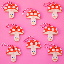 Load image into Gallery viewer, Red Mushrooms / Hanging Ceramics Ornaments
