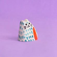 Load image into Gallery viewer, Tealy, the Tiny Cat - Handmade Ceramic Piece