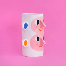 Load image into Gallery viewer, Double Face with Orange & Blue Ears / Ceramic Vase