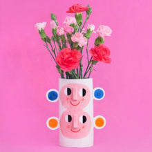 Load image into Gallery viewer, Double Face with Orange & Blue Ears / Ceramic Vase