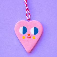 Load image into Gallery viewer, Cute Pink Heart / Hanging Ceramics Ornaments