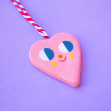 Load image into Gallery viewer, Cute Pink Heart / Hanging Ceramics Ornaments