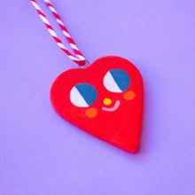Load image into Gallery viewer, Cute Red Heart / Hanging Ceramics Ornaments
