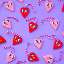 Load image into Gallery viewer, Cute Red Heart / Hanging Ceramics Ornaments