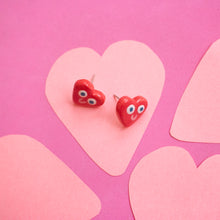 Load image into Gallery viewer, Little Hearts - Handmade Ceramic Stud Earrings