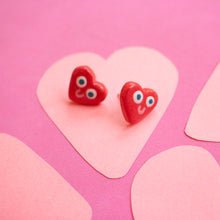 Load image into Gallery viewer, Little Hearts - Handmade Ceramic Stud Earrings