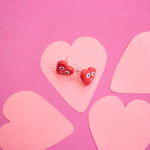 Load image into Gallery viewer, Little Hearts - Handmade Ceramic Stud Earrings
