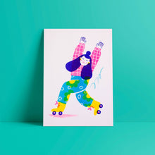 Load image into Gallery viewer, Julia, the roller skater // A5 Risograph
