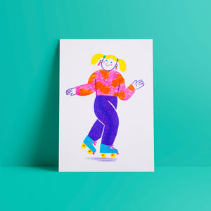 Kiki, the roller skater // A5 Risograph