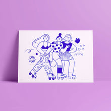 Load image into Gallery viewer, Roller Skater Girls // A5 Risograph
