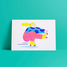 Load image into Gallery viewer, Samantha, the roller skater // A5 Risograph
