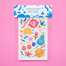 Load image into Gallery viewer, Funky Friends Temporary Tattoos