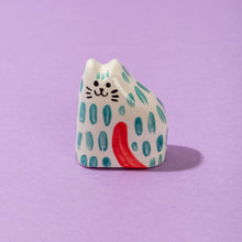 Load image into Gallery viewer, Tealy, the Tiny Cat - Handmade Ceramic Piece

