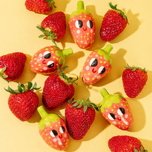 Fearless Strawberry / Tiny Ceramic Sculptures