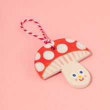 Load image into Gallery viewer, Red Mushrooms - Handmade Hanging Ceramics Ornaments
