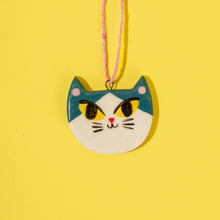 Load image into Gallery viewer, Blue Cat - Handmade Ceramic Christmas Decorations
