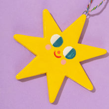 Load image into Gallery viewer, Big Shiny Star - Handmade Hanging Ceramics Ornaments
