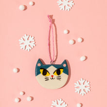 Load image into Gallery viewer, Blue Cat - Handmade Ceramic Christmas Decorations
