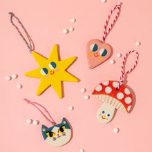 Load image into Gallery viewer, Big Shiny Star - Handmade Hanging Ceramics Ornaments
