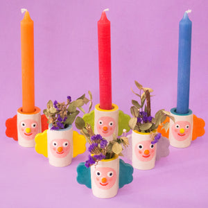 Little Clown Candle Holder / Ceramic Vase