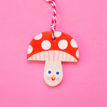 Load image into Gallery viewer, Red Mushrooms / Hanging Ceramics Ornaments

