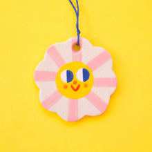 Load image into Gallery viewer, Pink Flowers Ornaments /  Hanging Ceramics Ornaments
