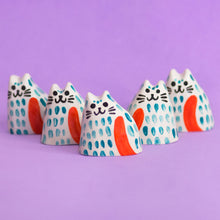 Load image into Gallery viewer, Tealy Baby Cat /  Tiny Ceramic Sculptures
