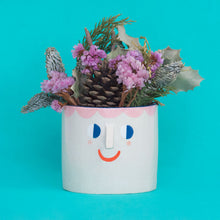 Load image into Gallery viewer, Friendly Faces with Pink Hair / Ceramic Pot
