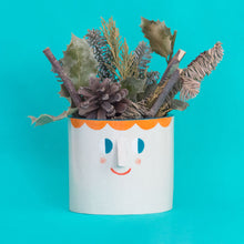 Load image into Gallery viewer, Friendly Faces with Orange Hair/ Ceramic Pot
