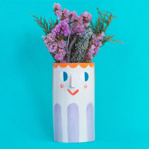 Girl with Purple Stripes / Ceramic Vase