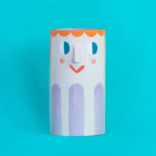 Load image into Gallery viewer, Girl with Purple Stripes / Ceramic Vase
