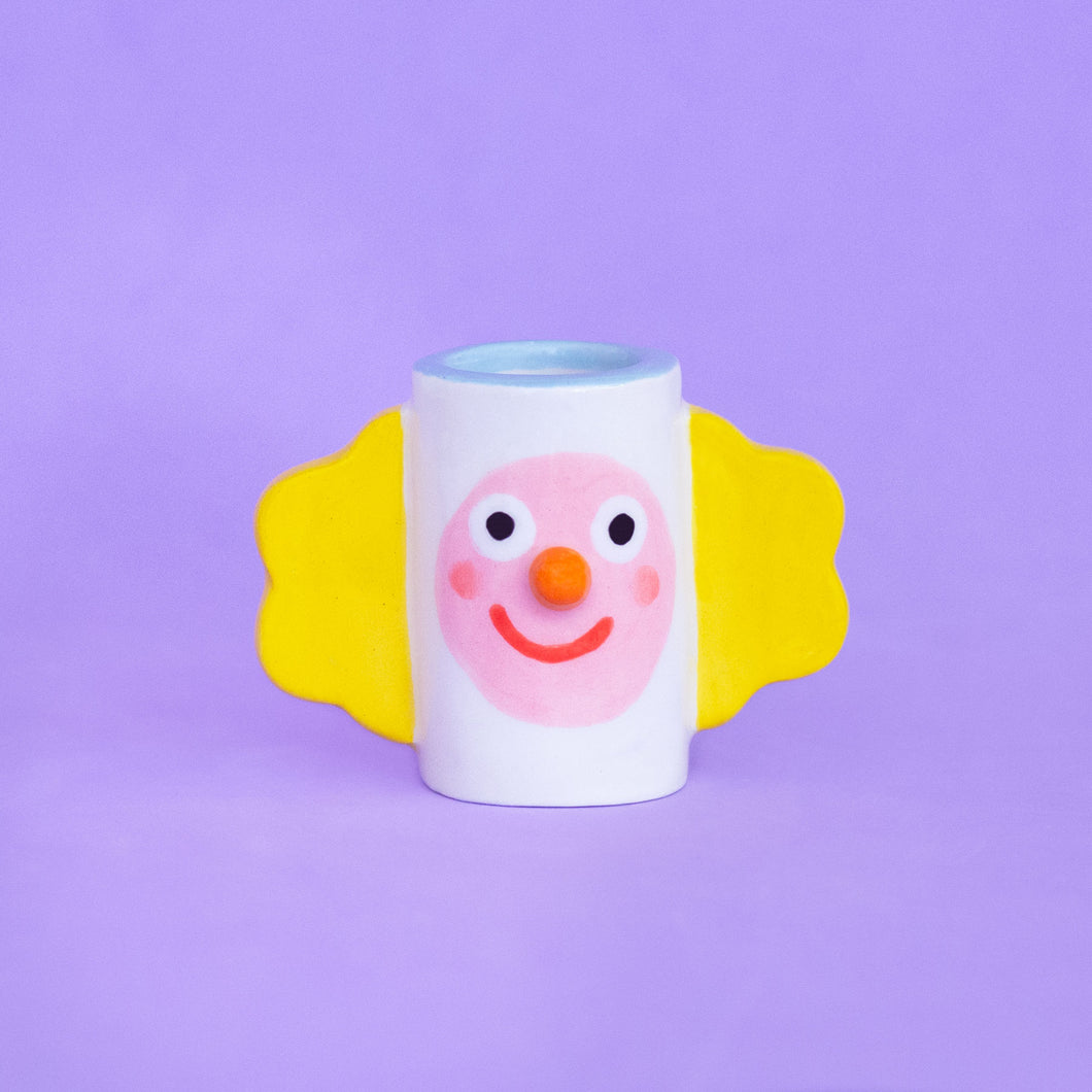 Little Clown Yellow / Ceramic Candle Holder