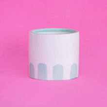 Load image into Gallery viewer, Mila / Friendly Faces with Mint Stripes/ Ceramic Pot
