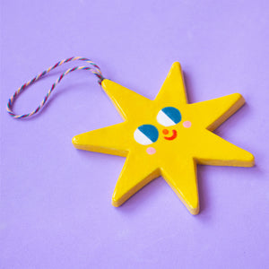 Big Shiny Star / Hanging Ceramics Ornaments