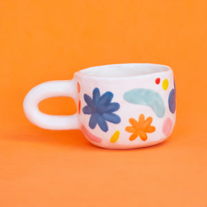 Abstract & Floral / Ceramic Cup