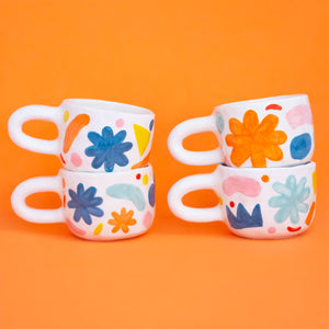 Abstract & Floral / Ceramic Cup