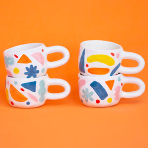 Abstract & Floral / Ceramic Cup