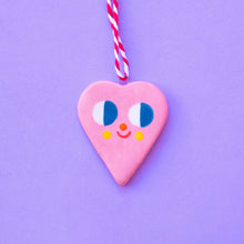 Load image into Gallery viewer, Cute Pink Heart / Hanging Ceramics Ornaments

