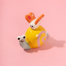 Load image into Gallery viewer, Nima &amp; Lira, the Snail and the Butterfly - Handmade Ceramic Piece
